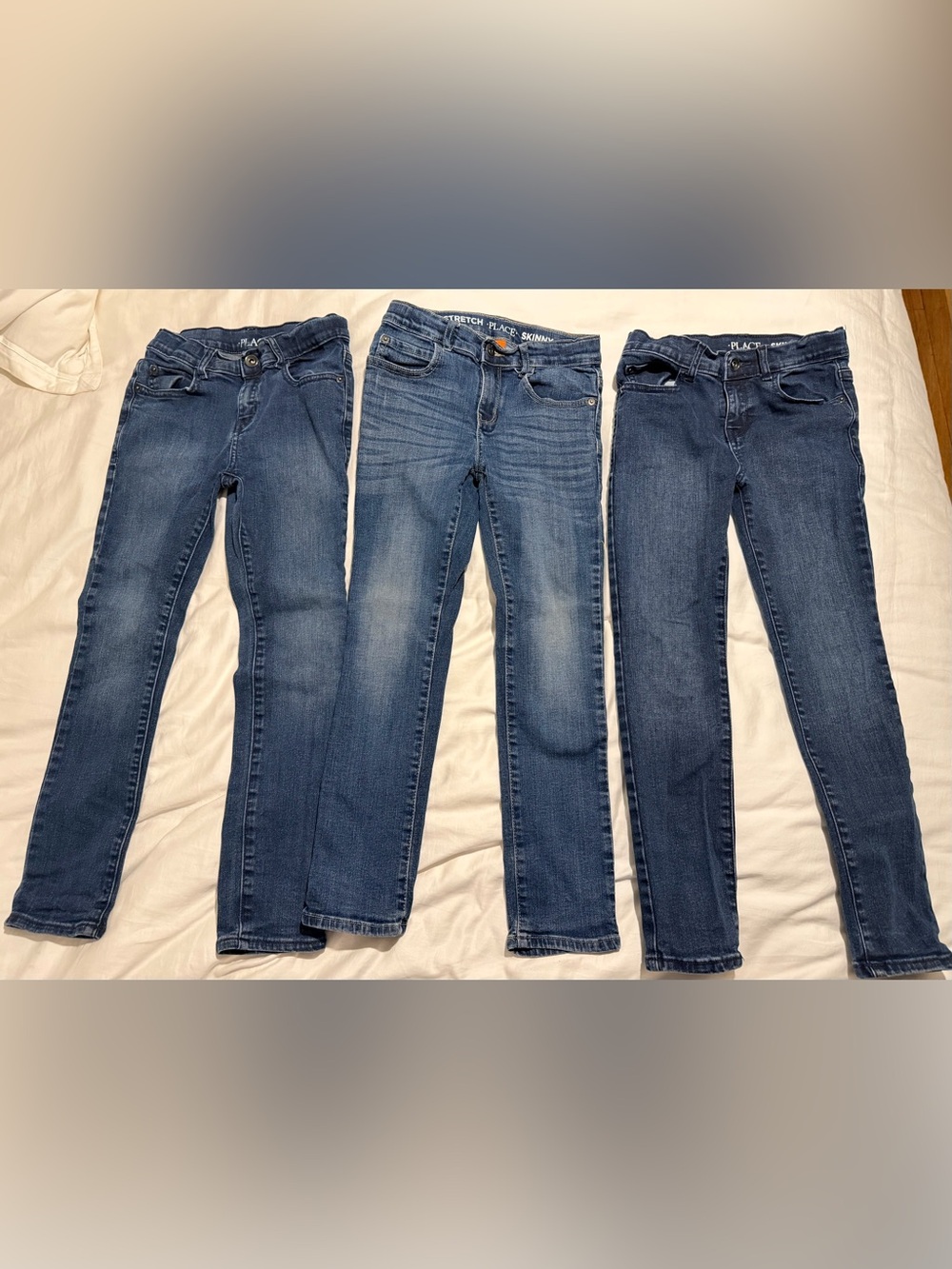 The Children's Place Boys Stretch Skinny Jeans Trio - Blue Wash size 8